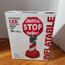 Santa Stop Here Inflatable