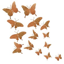 15pcs Metal Butterflies Wall Art Rusty Metal Butterflies Fence Garden Decoration