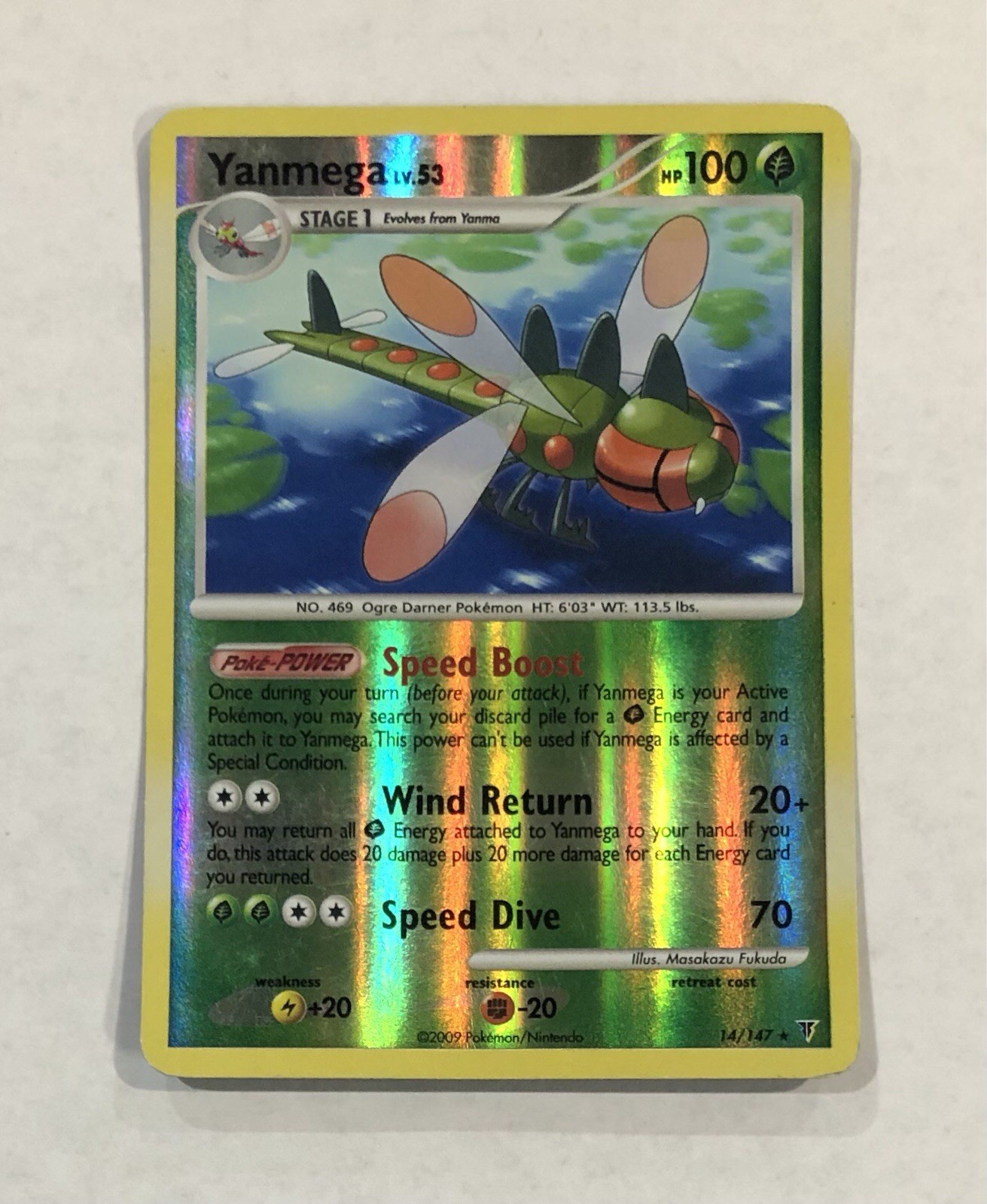 Pokémon YANMEGA Card 14/147 Rare Holo MP Supreme Victors Moderate Play