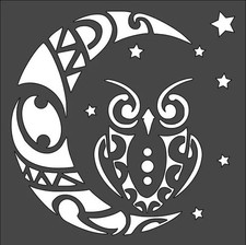 Owl Silhouette Wall Art Reusable Plastic Stencil - StencilAir