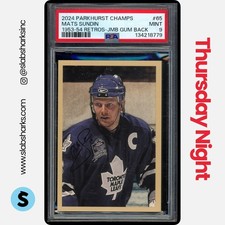 2024 PARKHURST CHAMPIONS #65 MATS SUNDIN 1953 RETRO JUMBO GUM BACK PSA 9