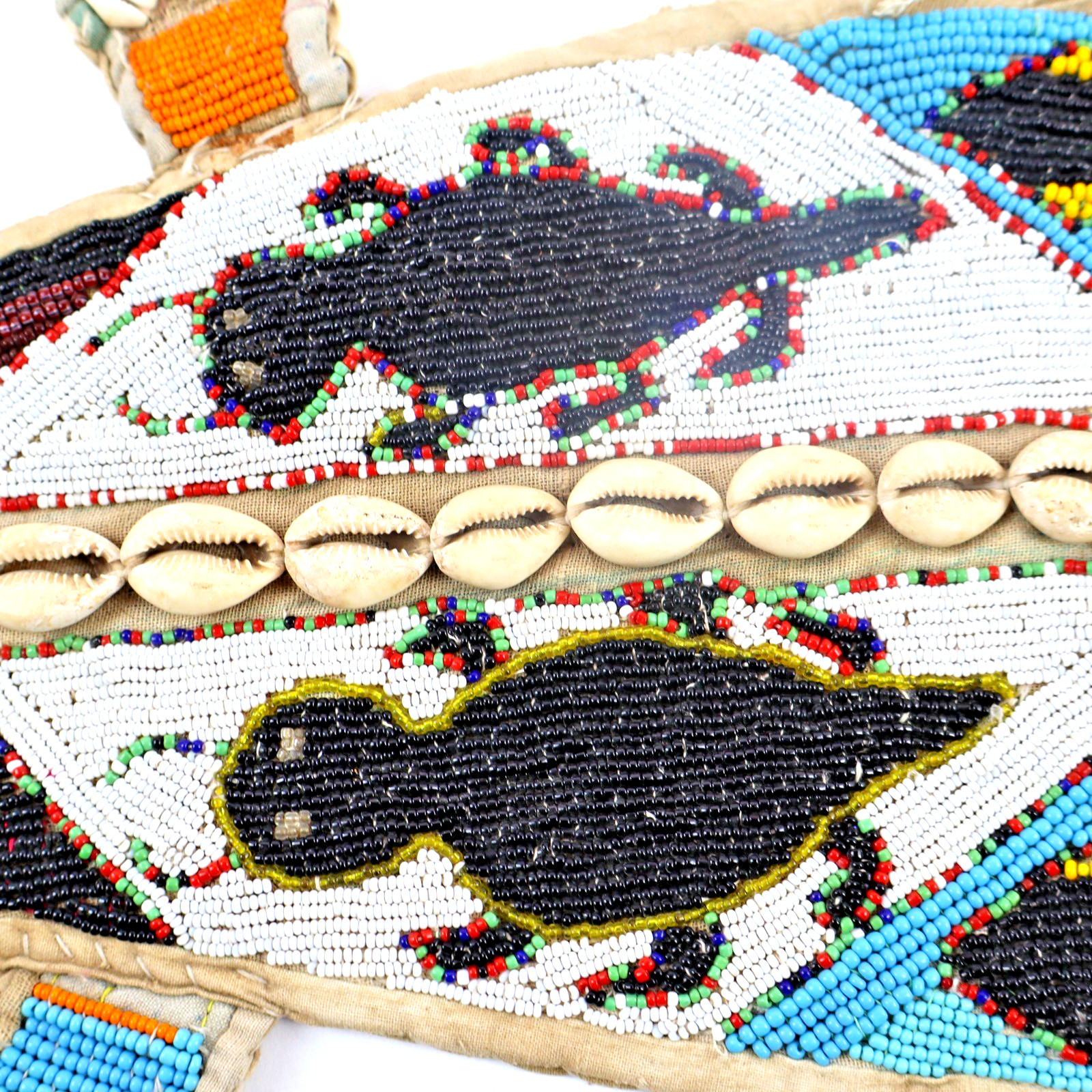 Antqiue African Yoruba Lizard Ceremonial Sash Belt Wall Hanging 40" tribal art