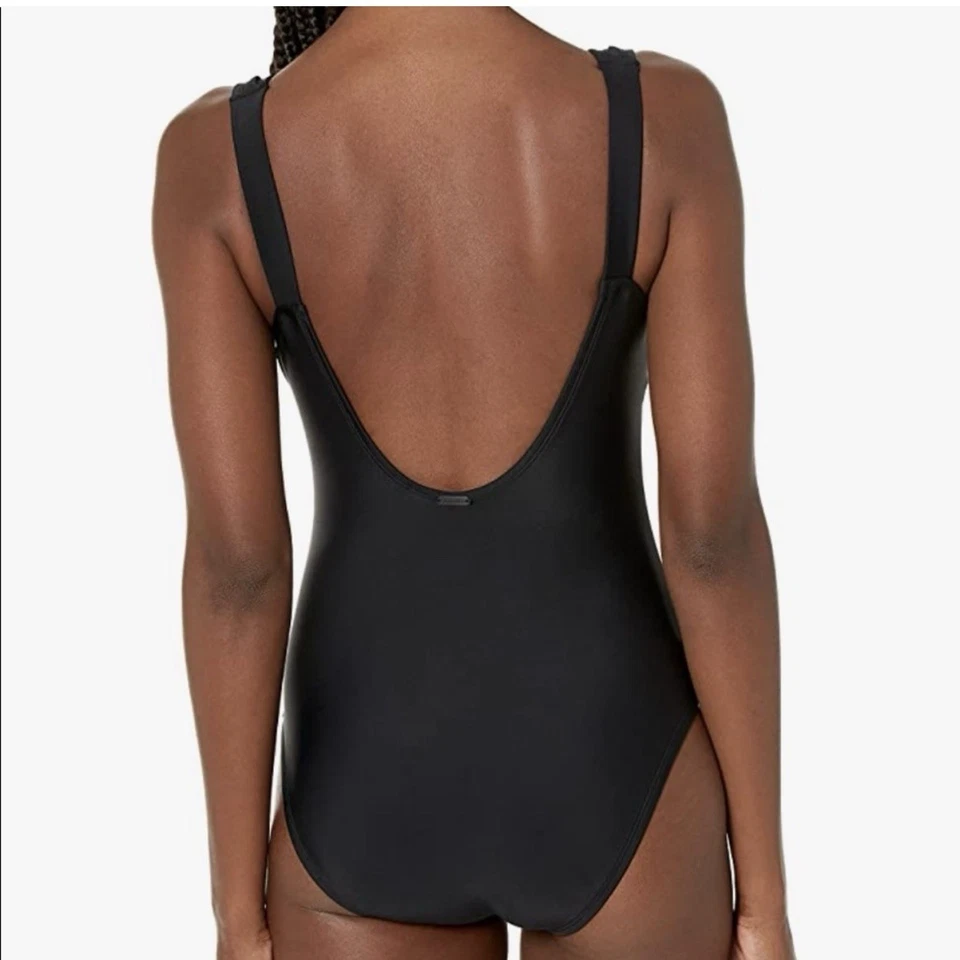 Calvin Klein Swimwear Women's Logo V-Neck Cut Out One Piece Swimsuit Size S - Image 3 of 4