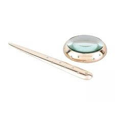 L'’OBJET Letter Opener & Magnifying Glass 24k Gold Plated Blue Swarovski Stars