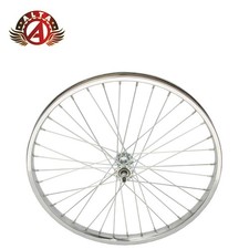 ALTA 24” Cruiser Front Wheel 36H 12G Heavy Duty Chrome Rim 3/8 Axle 38mm OD.