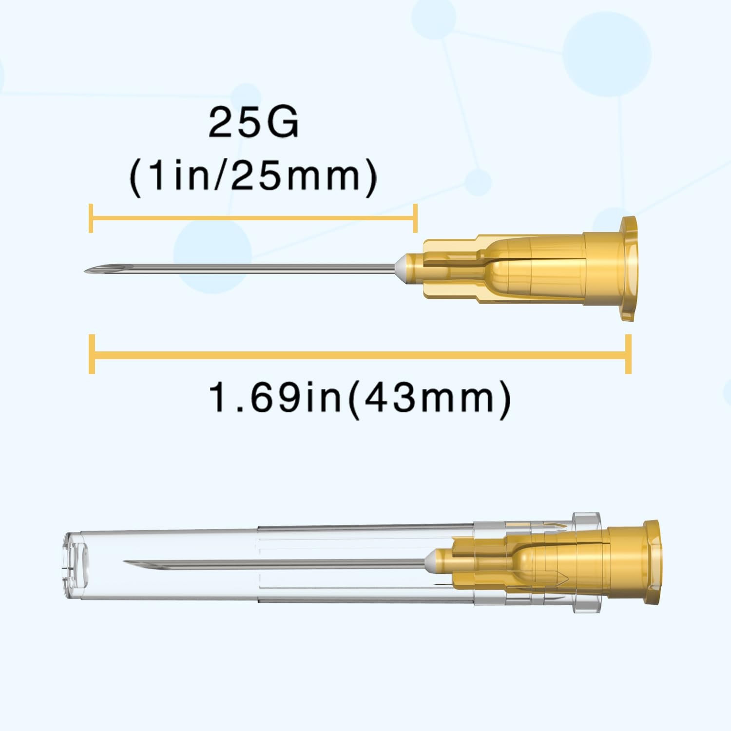 25 Gauge 1 Inch Needle,100 PCS Luer Lock Industrial Dispensing 25Ga-1 inch 