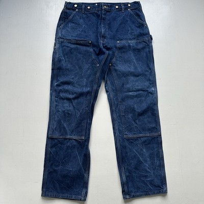 CARHARTT B07 DNM VTG Size 40 X 34 Double Knee Denim Work Carpenter Logger Pants