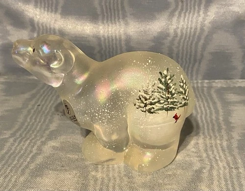 Vintage Rare Fenton Hand Painted Polar Bear    Figurine      USA