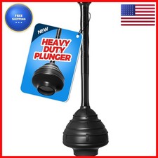 FORASTO Heavy Duty Toilet Plunger for Bathroom Drain Clog Remover