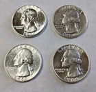 1957+ 1961 P + 1962 + 1964 D  AU Washington Quarters 90% Silver (Set of 4) #W92