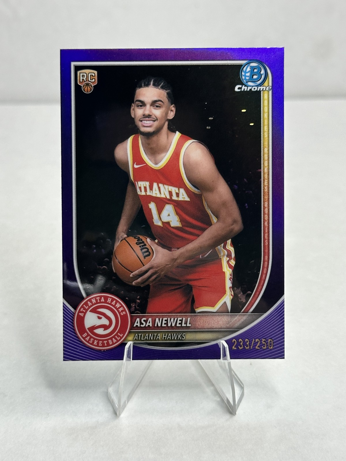 2025-26 Bowman #BCV-23 Asa Newell Chrome Purple Refractor #/250
