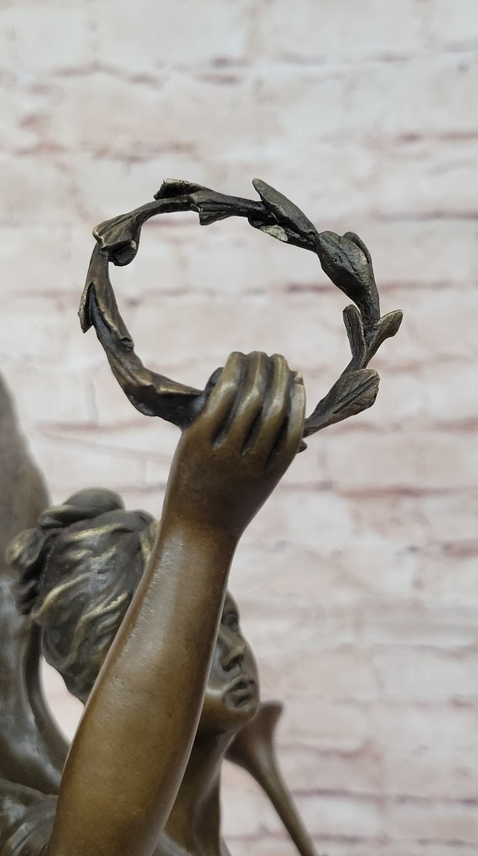 SIGNED Moreau BRONZE WINGED VICTORY Winged Angel Nike Victory