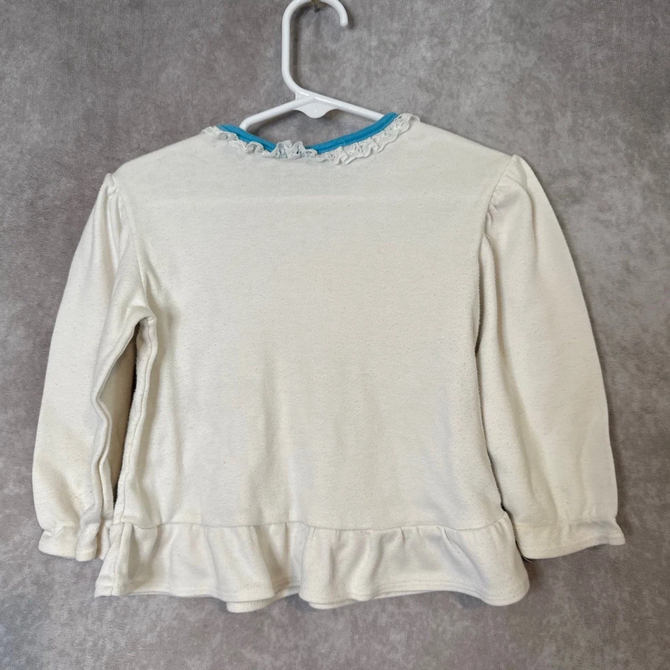 Vintage 90s Okie Dokie Lace and Ruffle Bear Graphic Long Sleeve Baby Size 24mo - Image 4 of 4