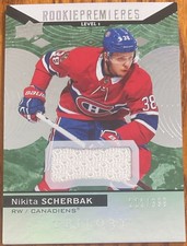 2017-18 Upper Deck Trilogy Green Rookie Jersey Nikita Scherbak #58 #’d 212/399