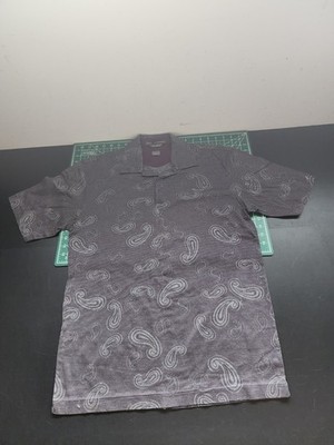 Nike Tiger Woods Paisley Polo Shirt Adult M Dark Red Black Mercerized Cotton