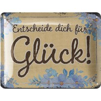 Lanolu Blechschild GlüCk Entscheidung Spruchschild Retro - 15X20Cm