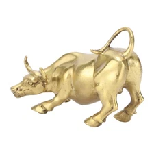 Exquisite Brass Bull Statue For Wealth And Luck Desktop Decor