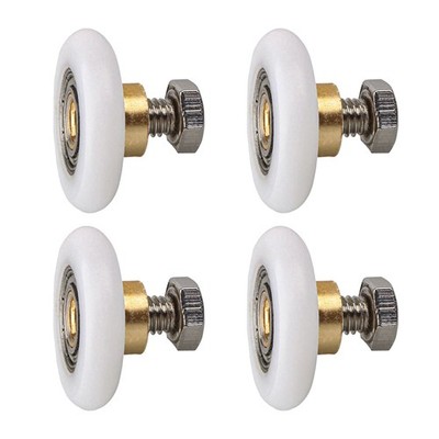 4 Sets 27mm Shower Door Rollers Twin Wheels Pulleys Top and Bottom Parts