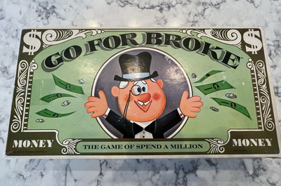 Vintage Go For Broke Board Game 1965 Game Of Spend A Million Complete!