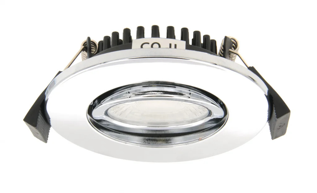 Downlight Silver Como Slim Tilt 5w LED Chrome IP65 4000K 500lm 60° Beam Spa