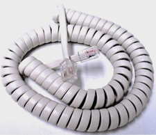 Avaya Partner Phone Handset Cord Series-1 6 18 18D 34D Curly Coil Off White 9Ft