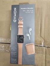 New Nomad Modern Bundle Leather Watch Strap for Apple Watch 38/40mm AirPods Case