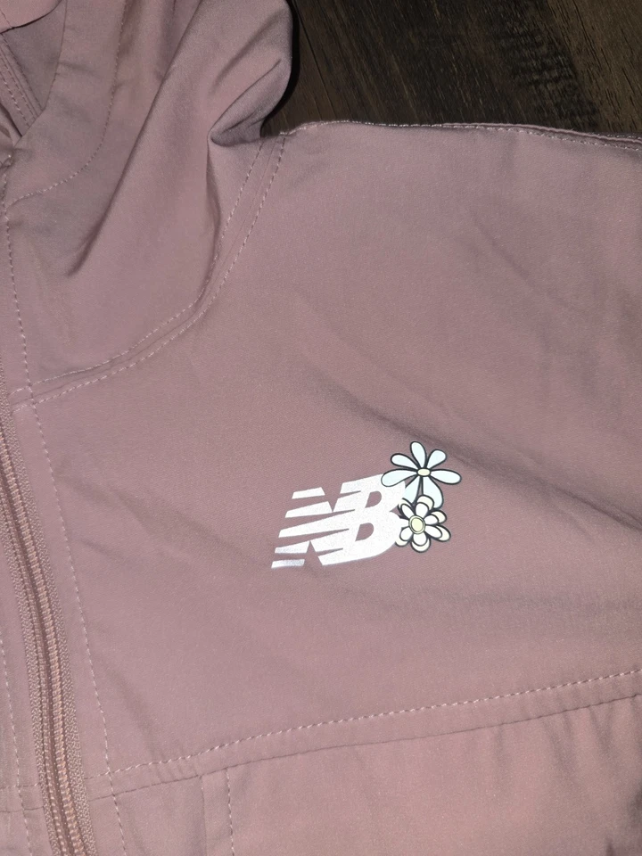 New Balance Youth Girls Size XL 14/16 Light Pink Windbreaker Jacket - Image 2 of 4