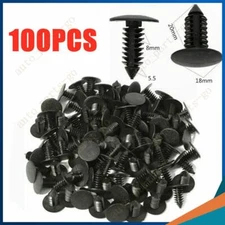 100pcs 8mm Car Auto Bumper Clips Hole Plastic Rivets Fastener Fender Push In Pin
