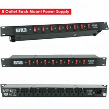 EMB EBW8 8 Outlet Rack Mount Power Supply AC 110V/220V Outlet Surge Protector