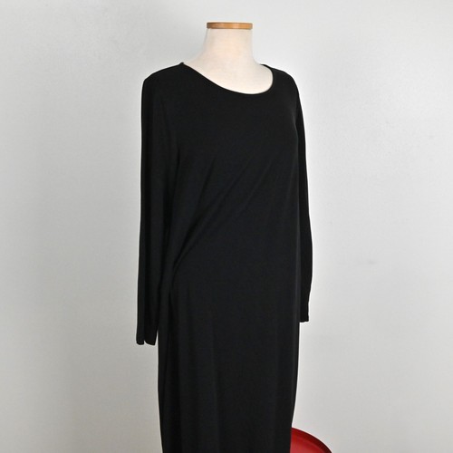 Eileen Fisher Stretch Jersey Knit Cotton Oversized Black Shift Maxi Dress 1X - Picture 11 of 24