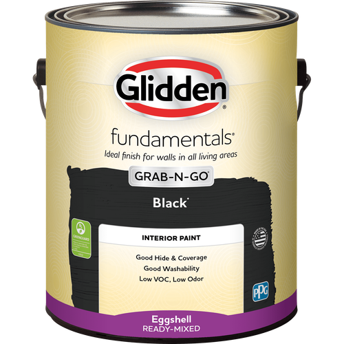 Glidden Fundamentals Interior Paint Black / , Eggshell, 1 Gallon Free Shipping