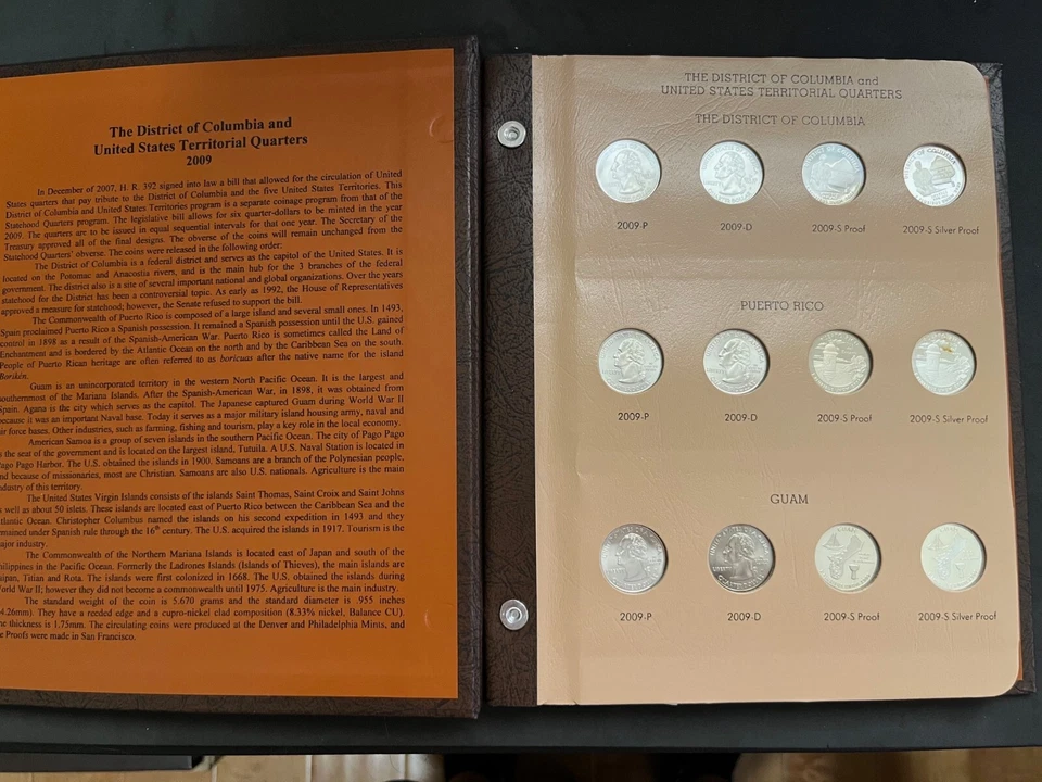 8145 DC & US Territories 2009 PDS&Sil Proof 24Coins  COMPLETE DANSCO - Image 2 of 4