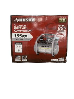 #ad Husky 2 Gal. 135 PSI Portable Electric Oil Free Quiet Air Compressor w Gauges $135.95