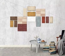 3D Graphic Lines G15242 Wallpaper Wall Murals Removable Self-adhesive Honey