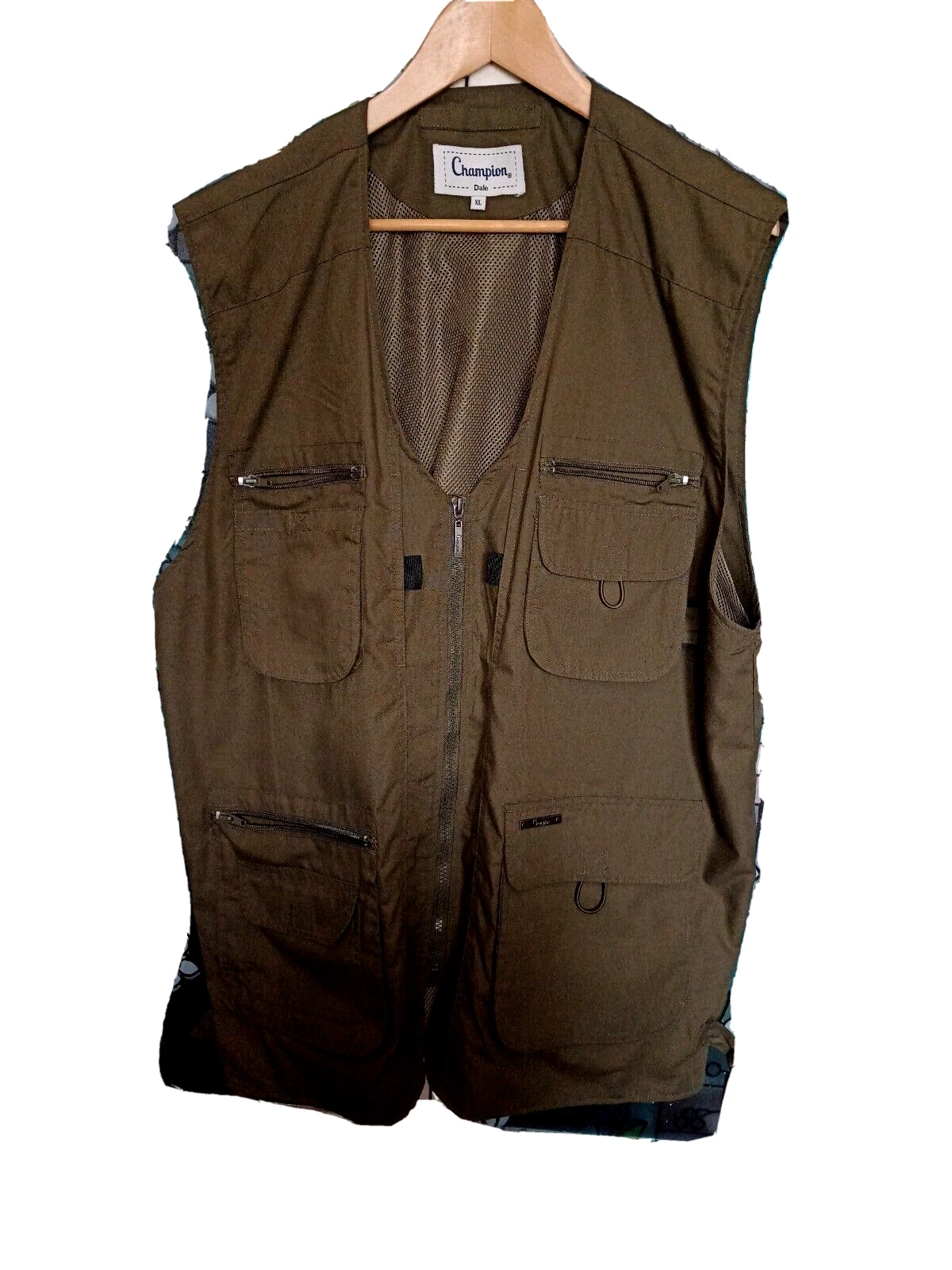 Champion Men's Dale Olive Green Multi Pocket Gilet/Vest/Waistcoat Size XL