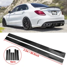 Gloss Black 86.6'' Side Skirt Extension for Mercedes Benz W205 W204 W212 C300
