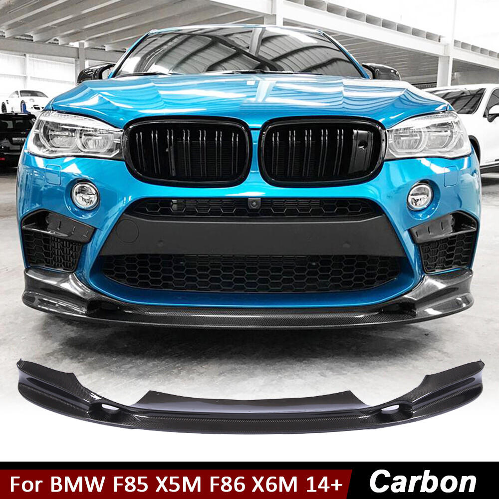For BMW F85 X5M F86 X6M 2014-2018 CARBON FIBER Front Bumper Lip Spoiler Splitter