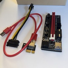 6 Pack PCI-E 1x to 16x Powered USB 3.0 GPU Riser Extender Adapter VER 009S Pro