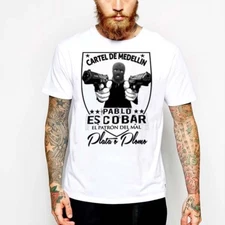 Esco T-Shirt El Patron Del Mal Plata O Plomo weed, Colombia Medellin Tee