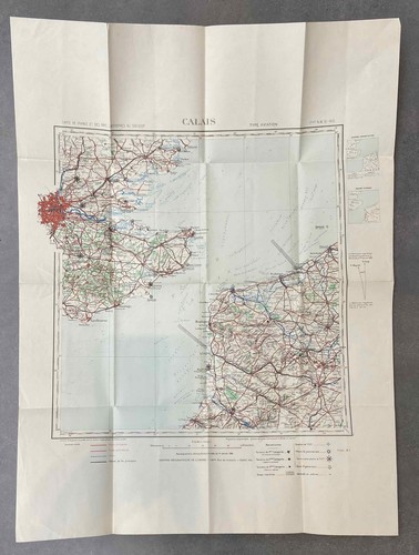 CALAIS FRANCE VINTAGE ORIGINAL AVIATION MAP 1930