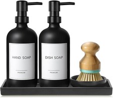 GMISUN Kitchen Soap Dispenser Set, 17 fl oz Dish Soap Dispenser with Ceramic