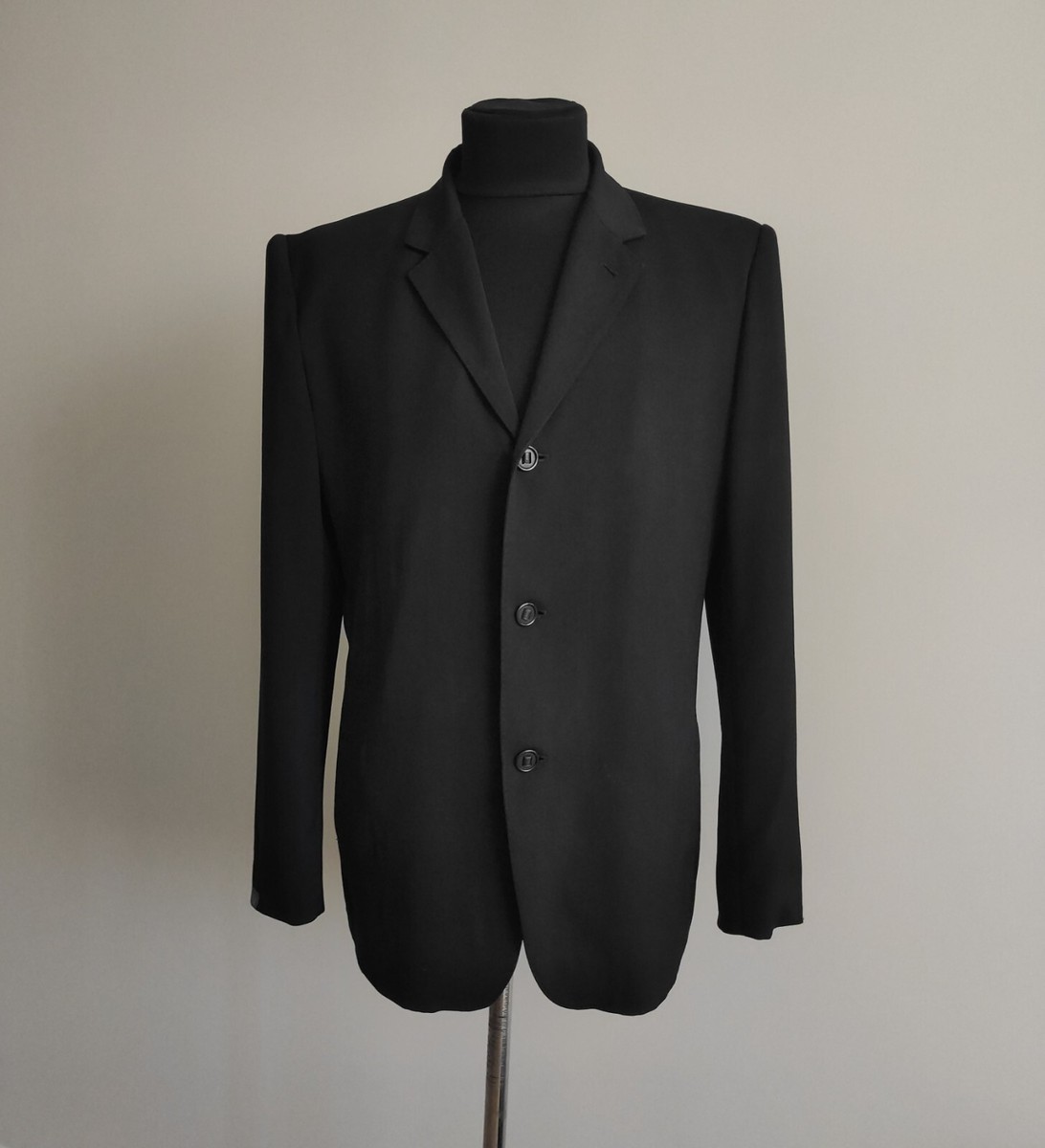 ジャケット・アウター jean paul gaultier object homme woolcoat Jean Paul Gaultier Homme Mens Wool Polyester Black Blazer