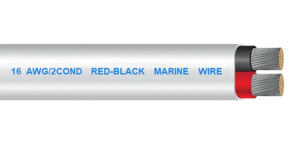 Провод калибра 16 AWG морского класса кабель луженый OFC медный дуплекс 16/2 - 100 футов - Изображение 2 из 4