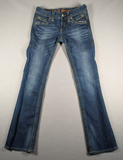 Rock Revival Jeans Womens Size 29 Blue Owen Low Rise Bootcut Flap Pockets Y2K