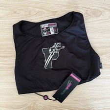 Plein Sport Medium NEW Black Sports Bra Logo Lion Gym Workout College