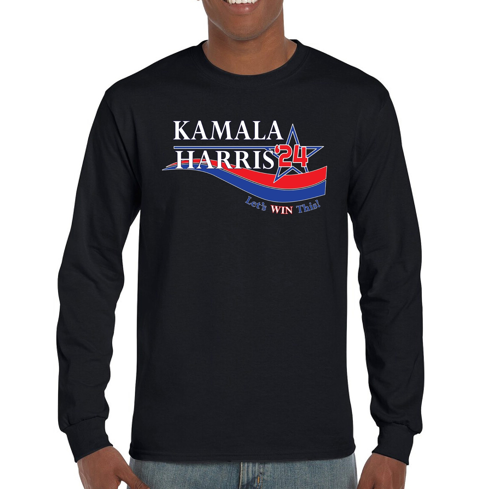 ALTRA Kamala Harris T shirt a maniche lunghe 24 Let's Win This Madam President Im Speaking