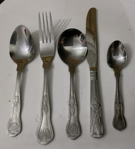 Olympia 18/10 Stainless Steel Kings Royale Dinner Knife Fork Spoon Teasp Cutlery - Picture 4 of 6