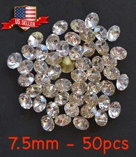50pcs 7.5mm Round Gold Foil Back Crystal Rhinestone Jewerly Repair Artwork Craft