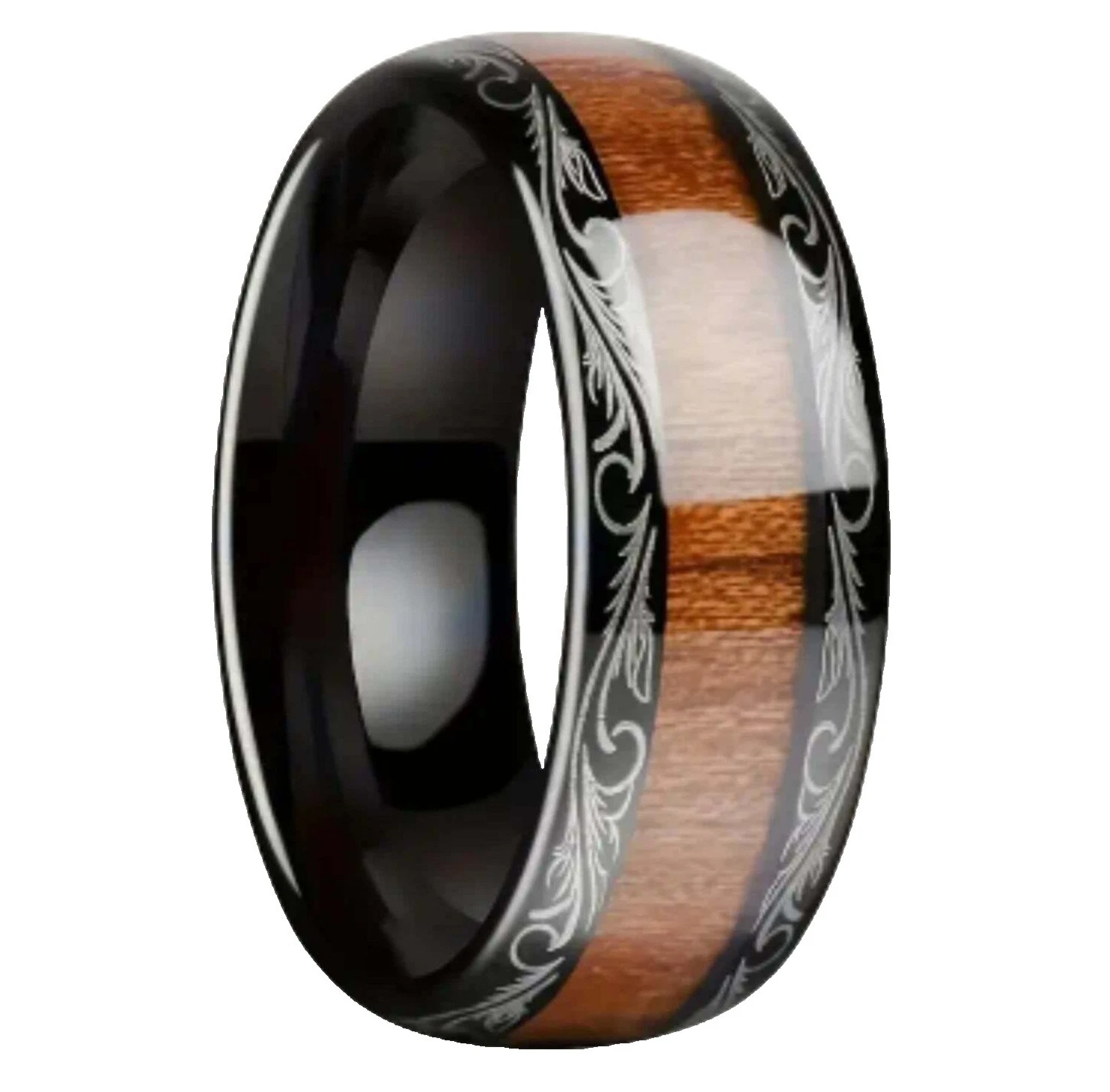 Anillos marrón de madera de belleza para hombres