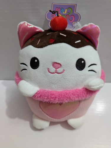 Cuddle Crew Stuffed Animal Plush -Sundae Cat with cherry on top , Valentines NWT